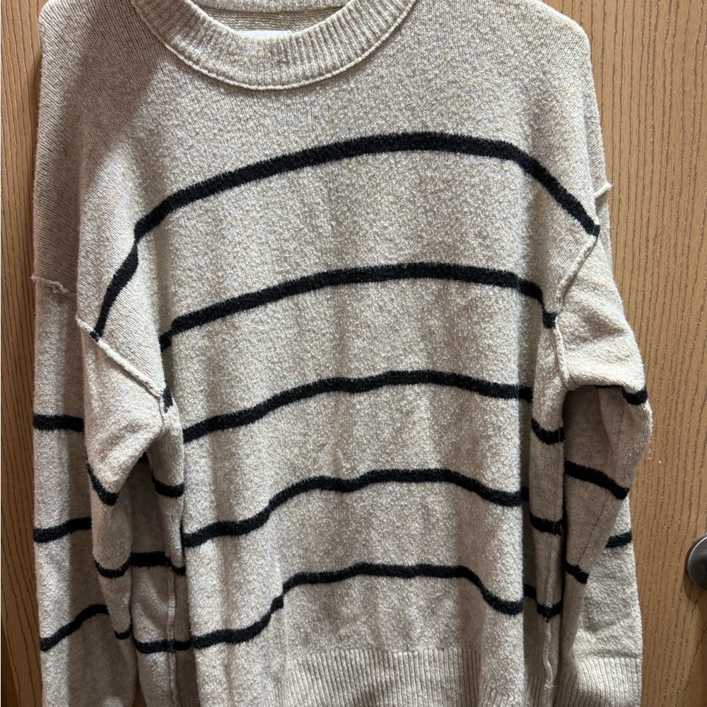 Aerie striped tan and black sweater